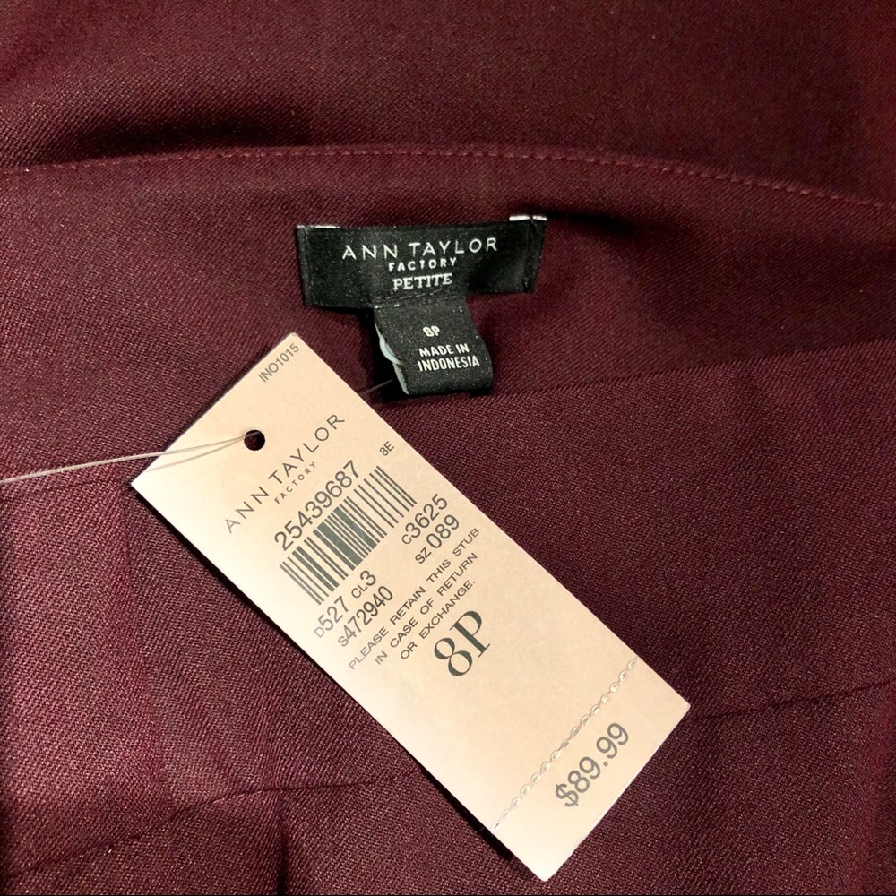 NWT ANN TAYLOR WINE MODERN SLIM PANTS - Picture 4 of 7